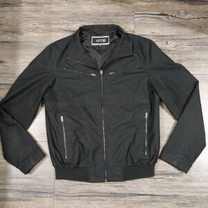 APT. 9 Casual Bomber Zip Up Black Jacket Fall Winter Outerwear Coat Mens Small